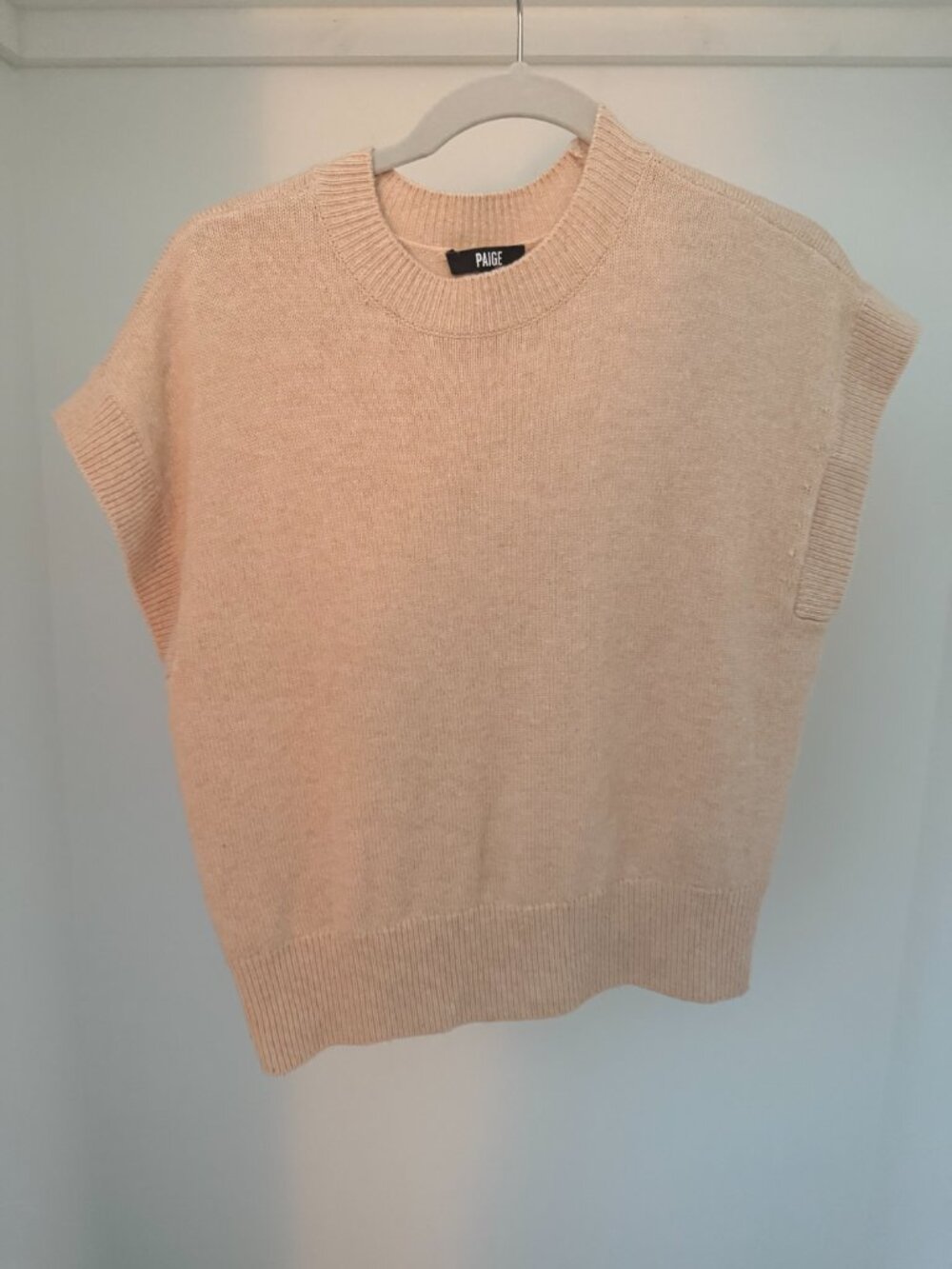 PAIGE Beige Wool Blend Sweater Vest – Size Small